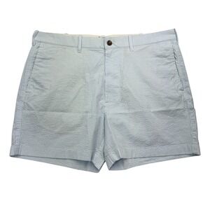 J Crew. Seersucker Shorts Mens 38 Blue Striped Casual Summer Lightweight NWT